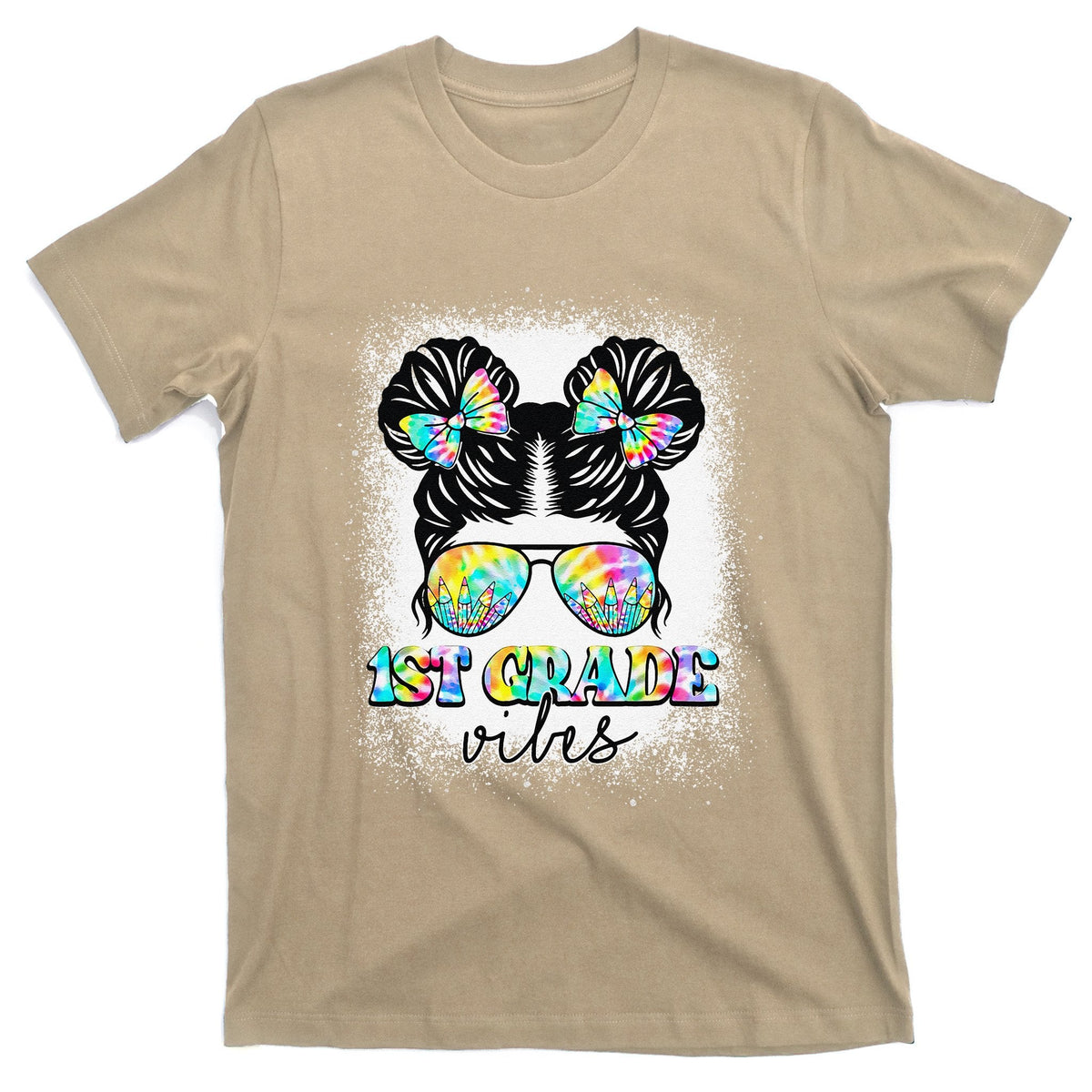 1st Grade Vibes Messy Hair Bun Back To School First Day product image 1