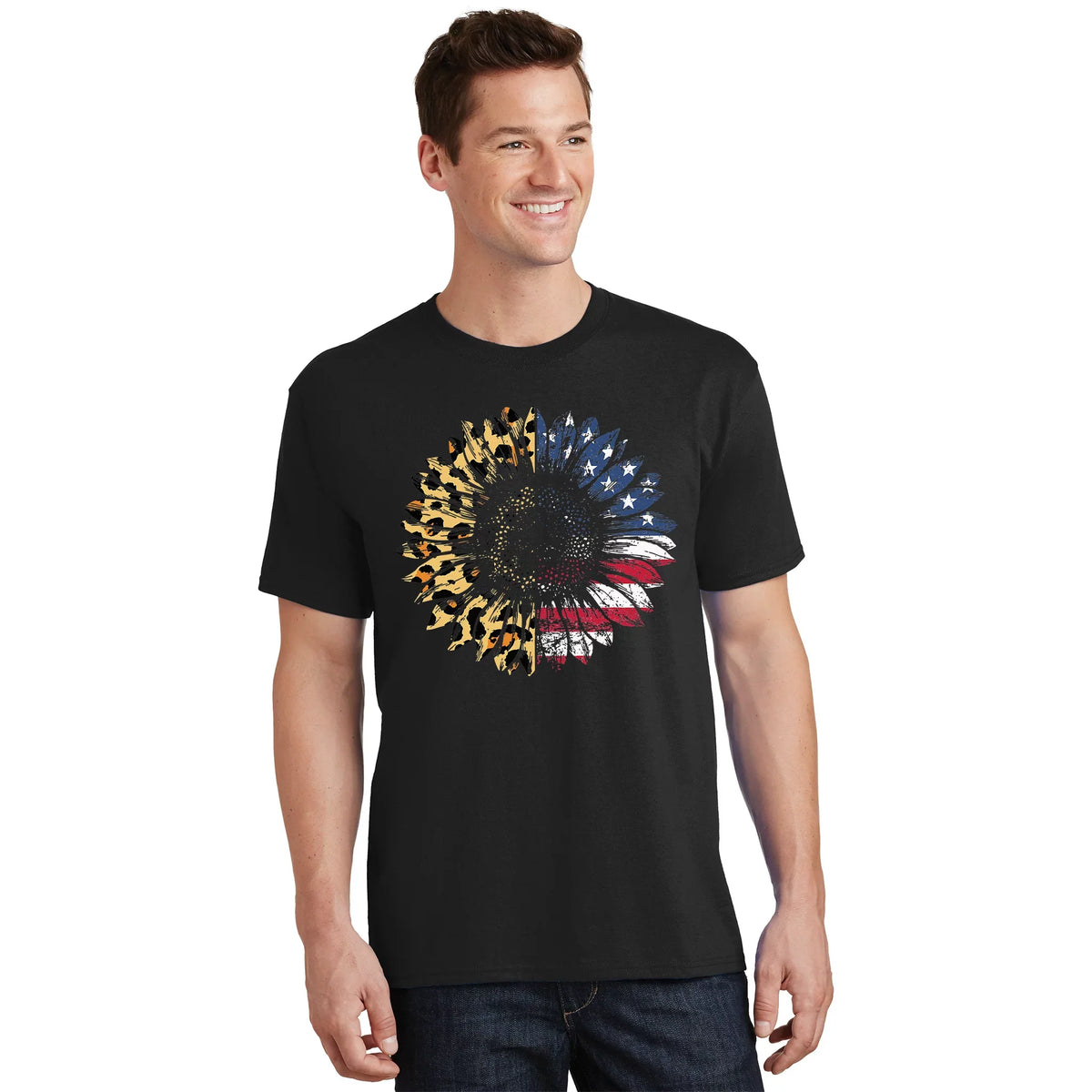 4th Of July Sunflower American Flag Leopard Funny Women product image 1