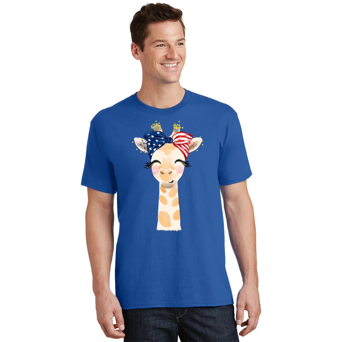4th Of July Usa Giraffe Cute T-Shirt product image 1