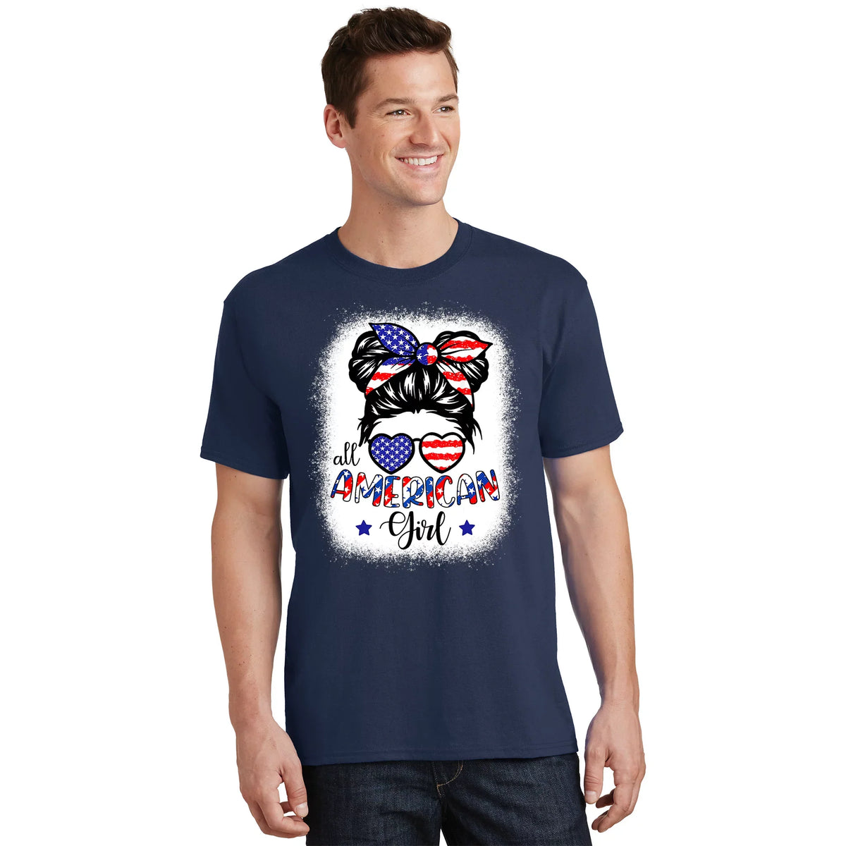 All American Girls 4th Of July Bleached Shirts Daughter USA product image 1