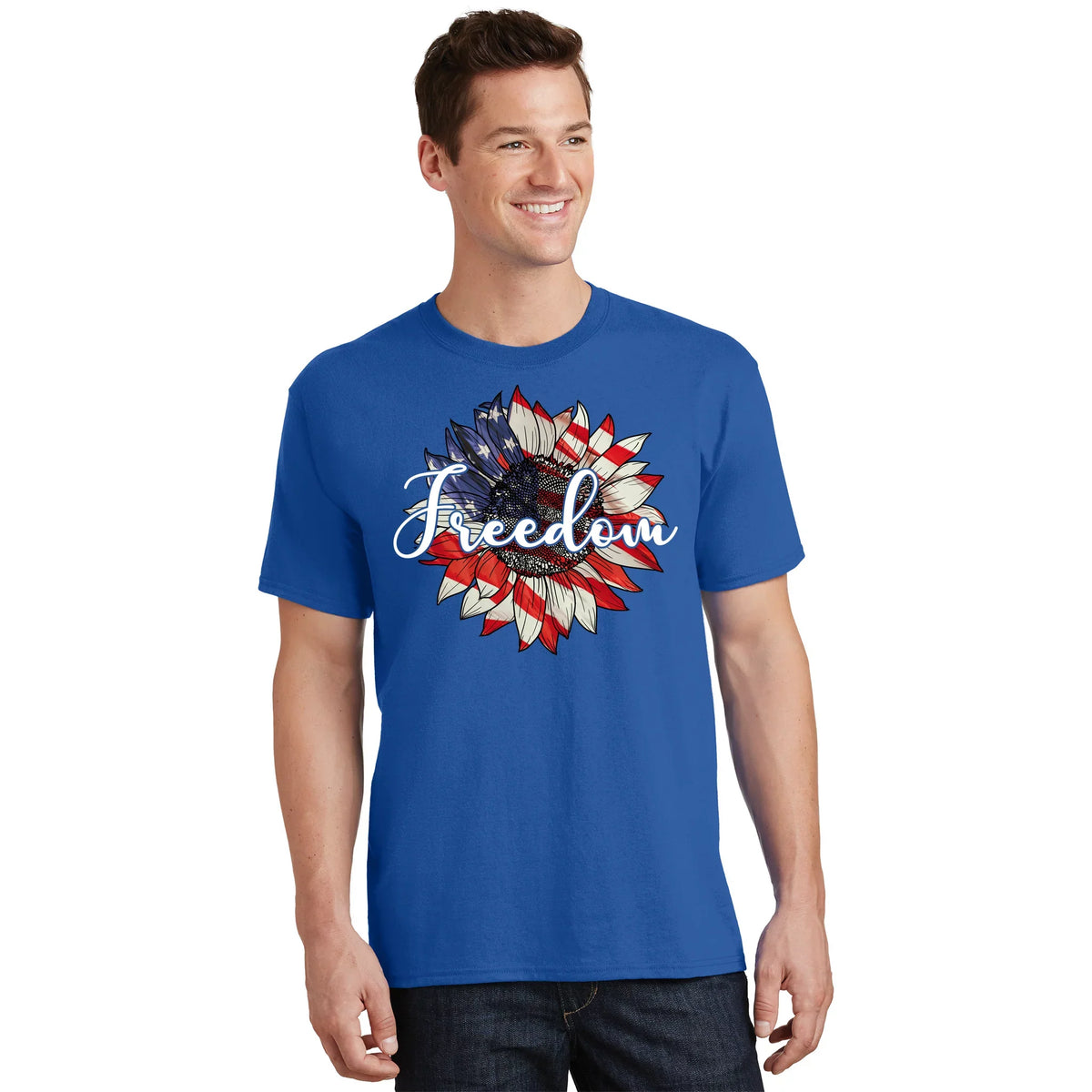 American Flag Freedom Sunflower Independence Day T-Shirt product image 1