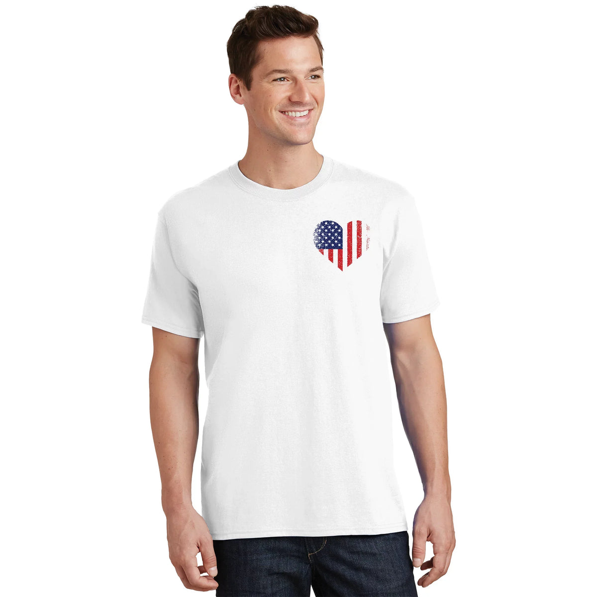American Flag Heart 4th Of July T-Shirt product image 1