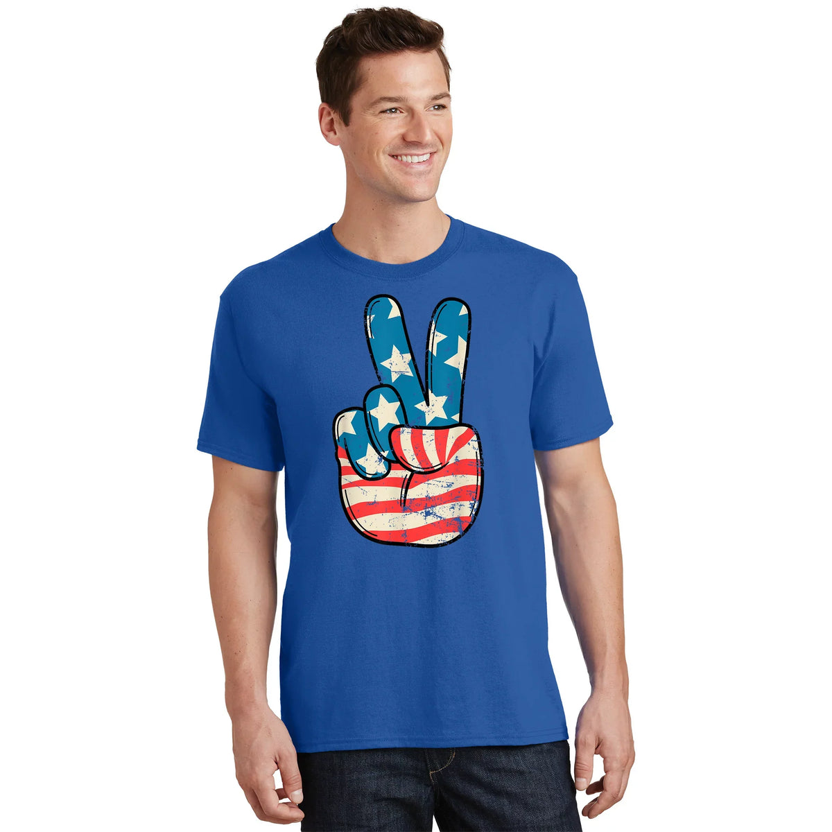 American Flag Peace Sign Hand 4th Of July Patriotic Gift product image 1
