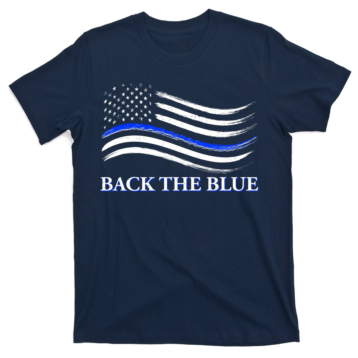 Back The Blue Thin Line USA Flag T-Shirt product image 1