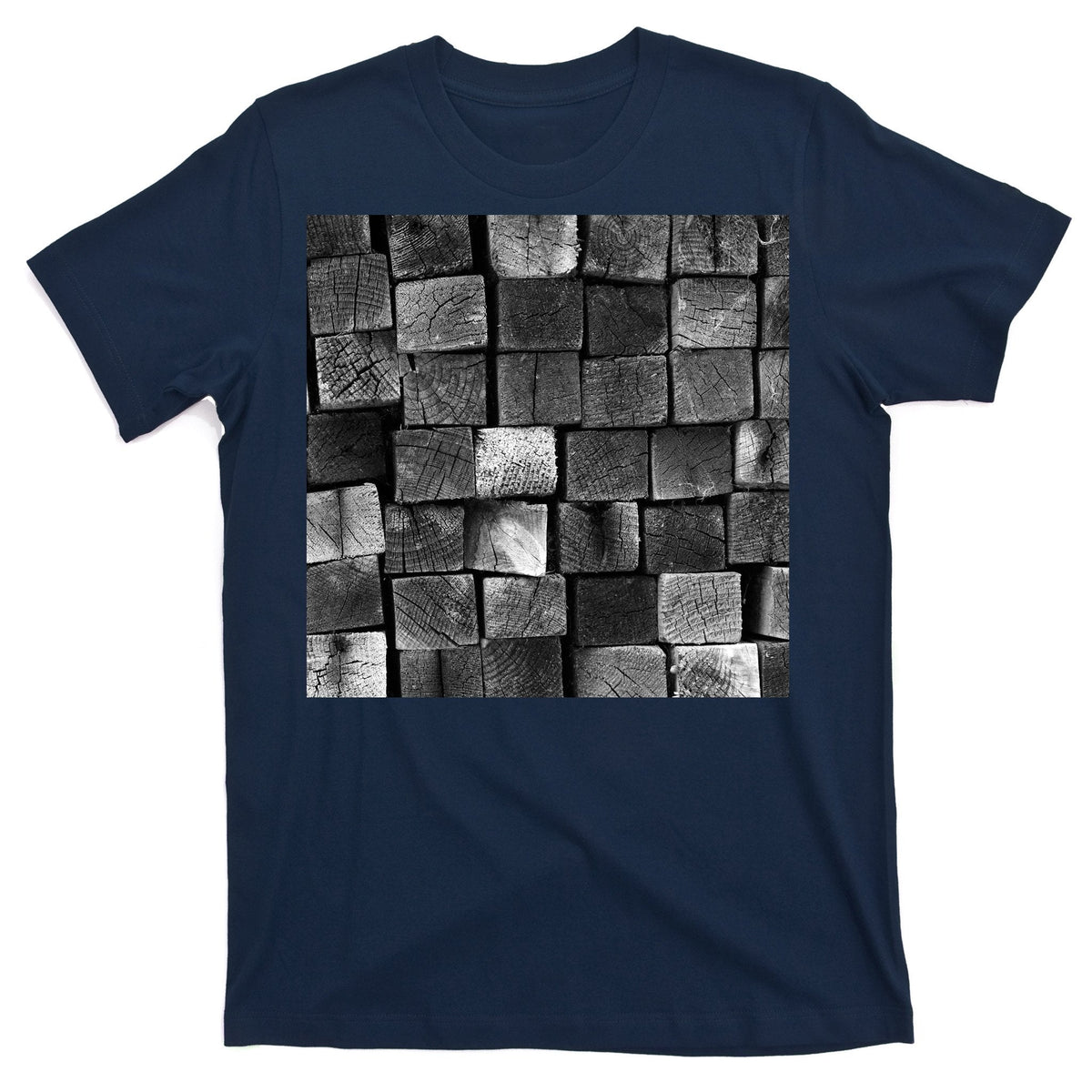 Black and white wood Bricks texture Pattern T-Shirt product image 1