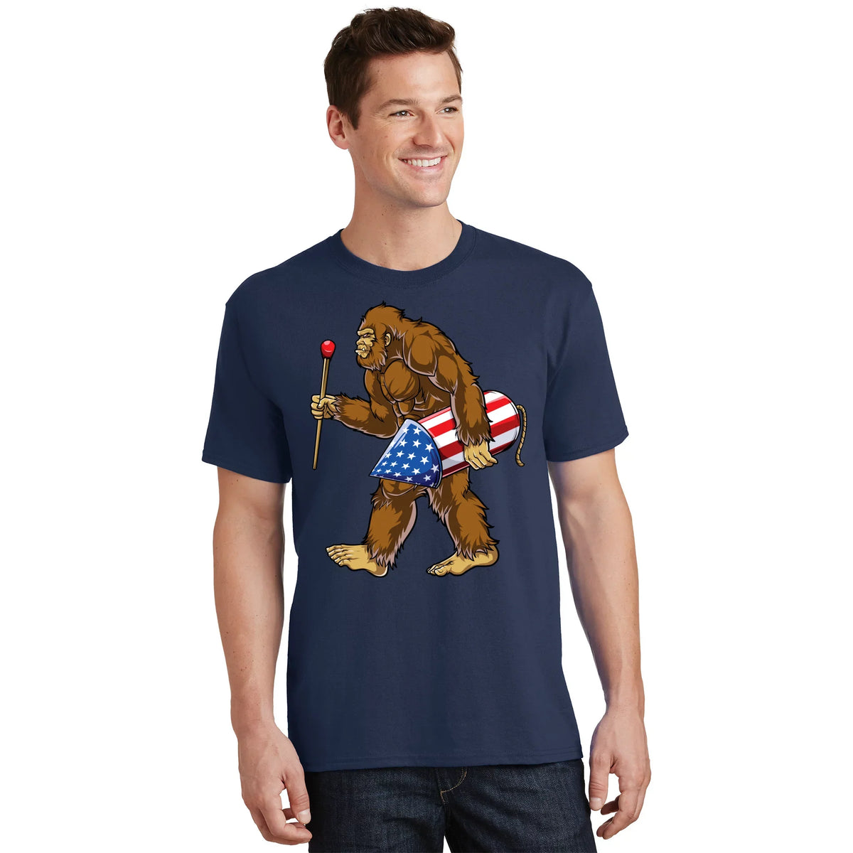 Bigfoot Fireworks 4th Of July Funny Boys Men Sasquatch product image 1