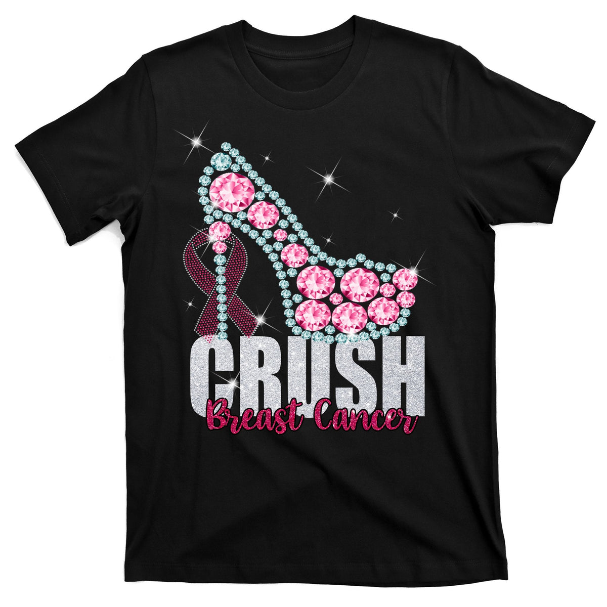 Crush Breast Cancer Cute Sparkly Design T-Shirt product image 1