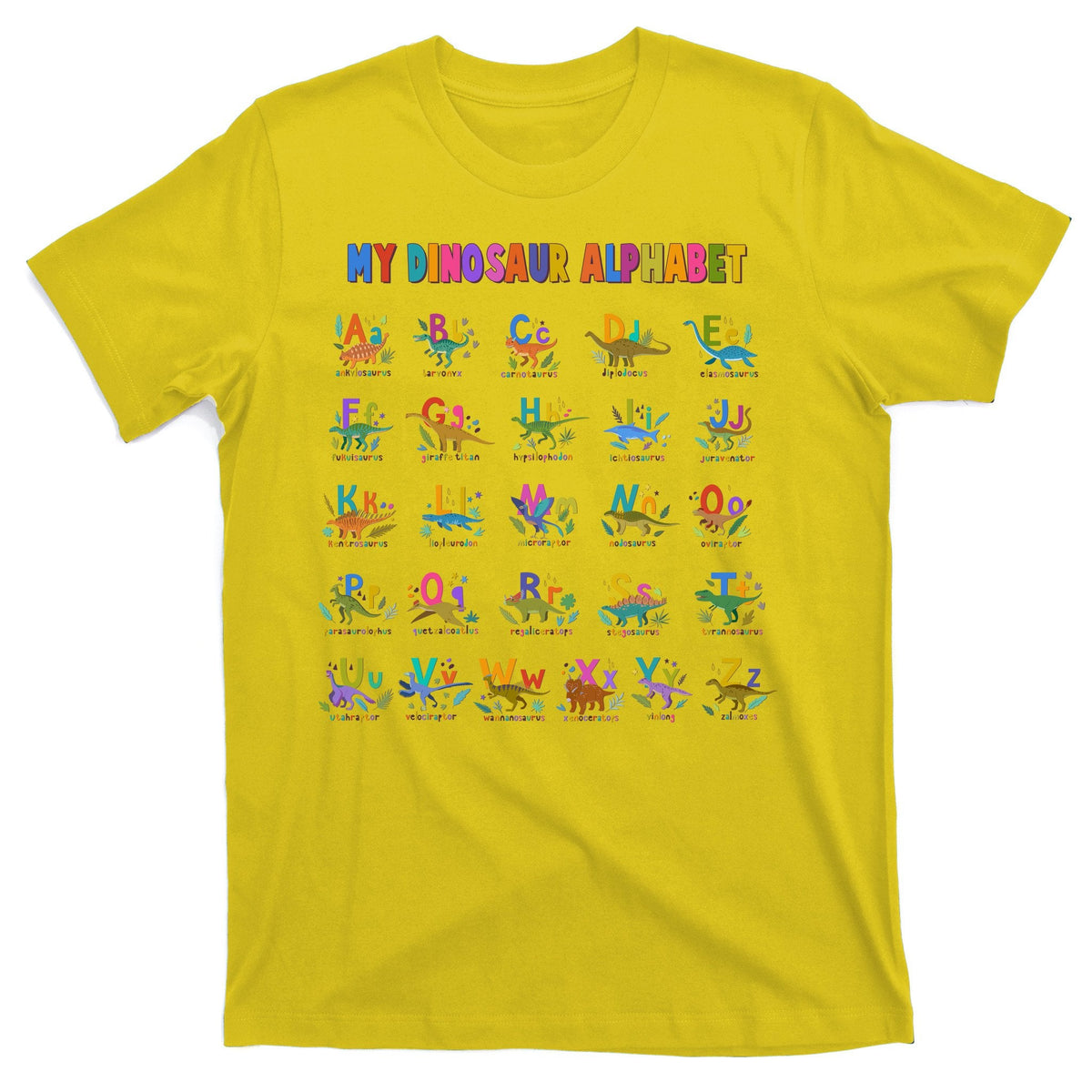 Cool Dinosaur Alphabet Back To School T-Shirt product image 1