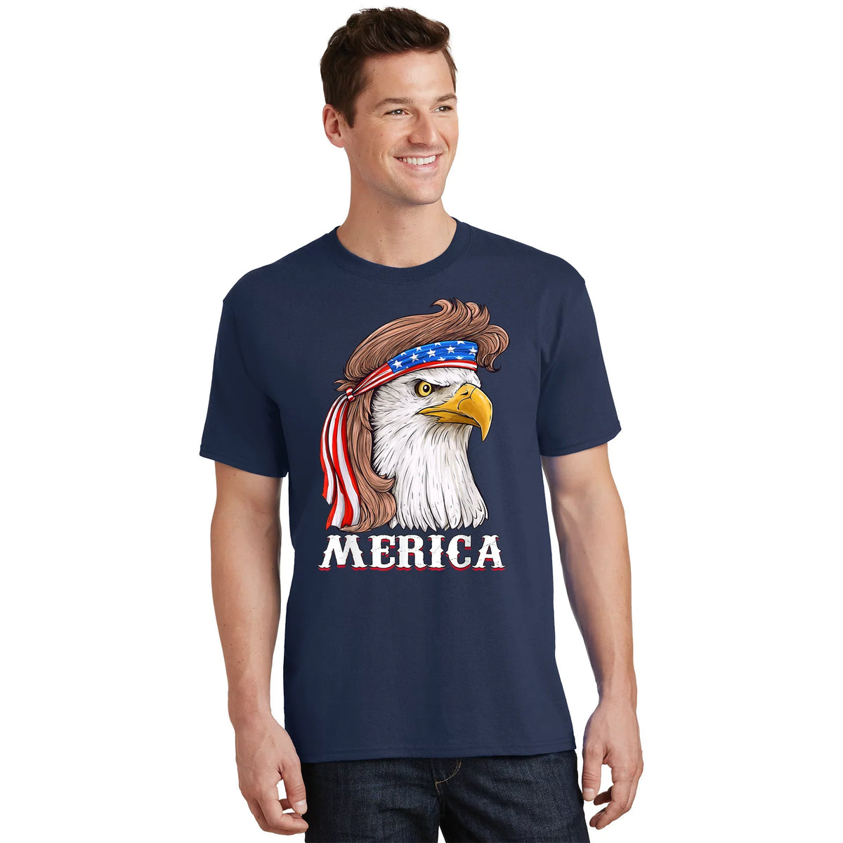 Eagle Mullet 4th Of July USA American Flag Merica T-Shirt product image 1
