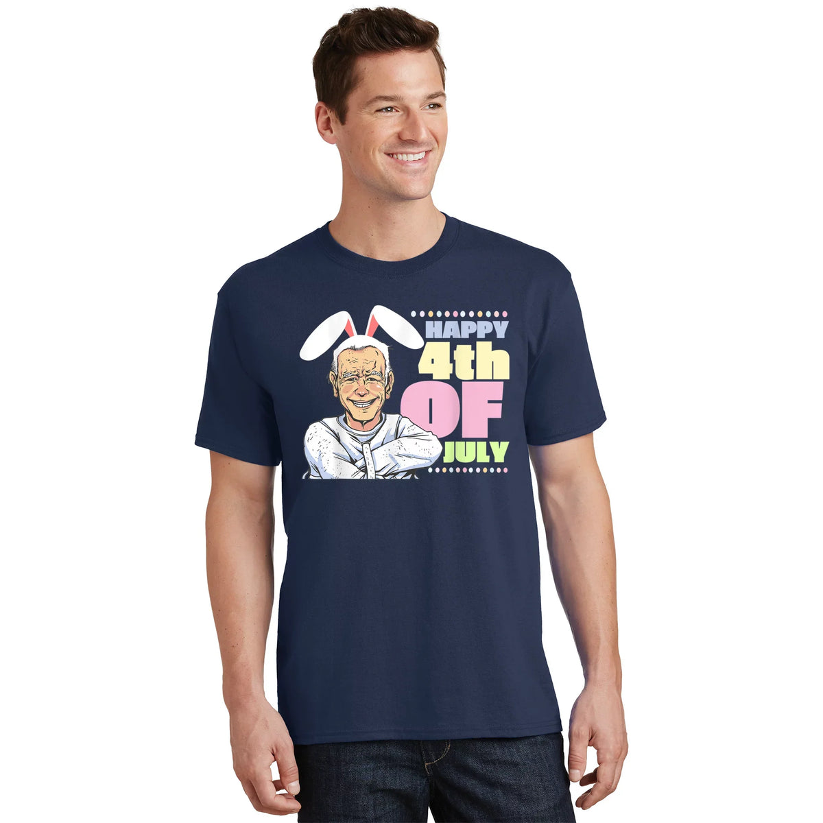 Funny Biden Easter Bunny Confused Happy 4th Of July T-Shirt product image 1