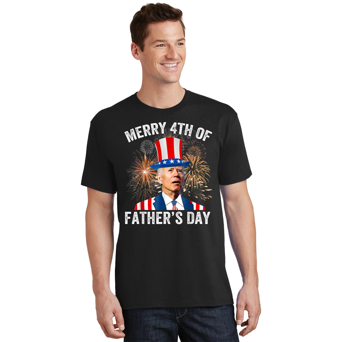 Funny Joe Biden Merry 4th Of Fathers Day Of July USA T-Shirt product image 1