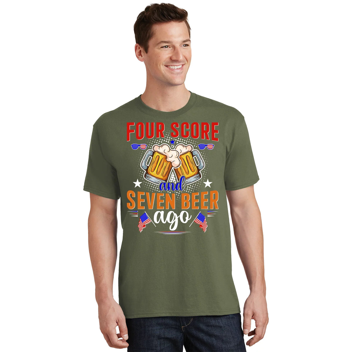 Four Score And Seven Beer Ago 4th Of July T-Shirt product image 1