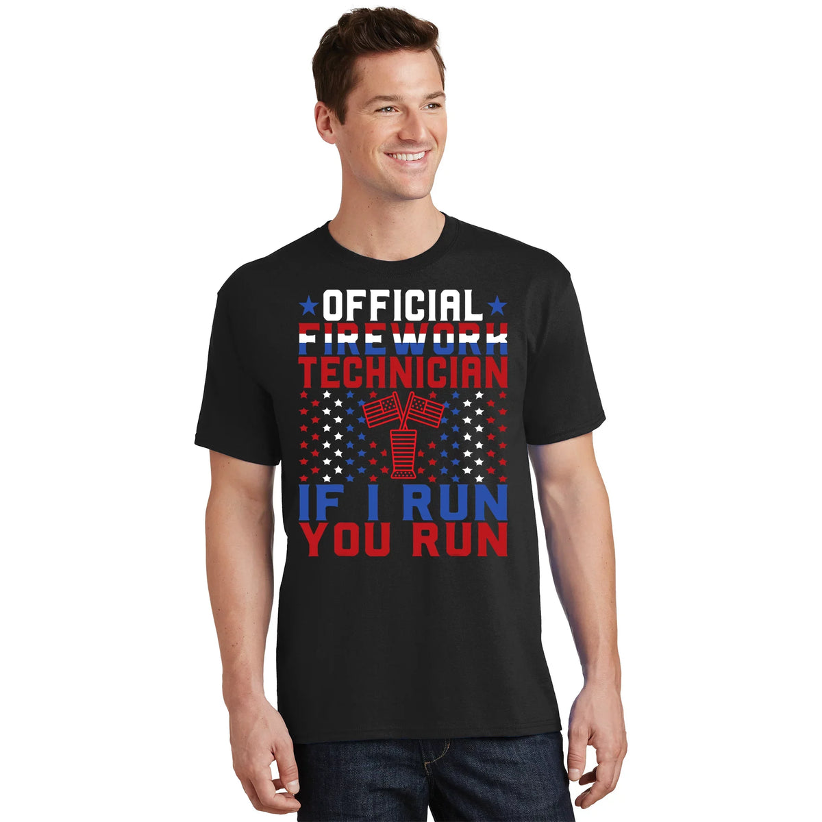 Firework Technician 4th Of July Funny USA Pyro T-Shirt product image 1
