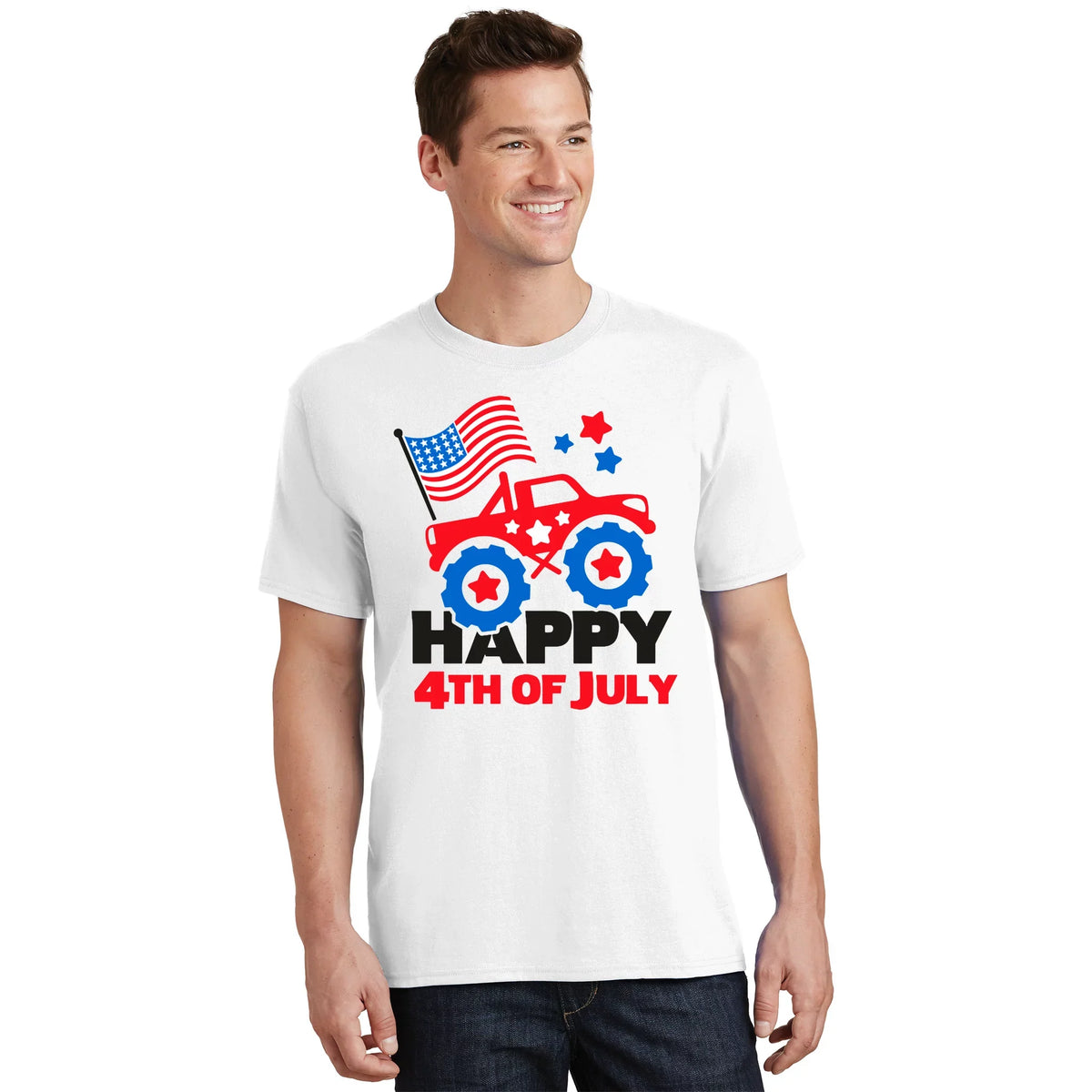 Happy 4th Of July Monster Truck American Flag T-Shirt product image 1