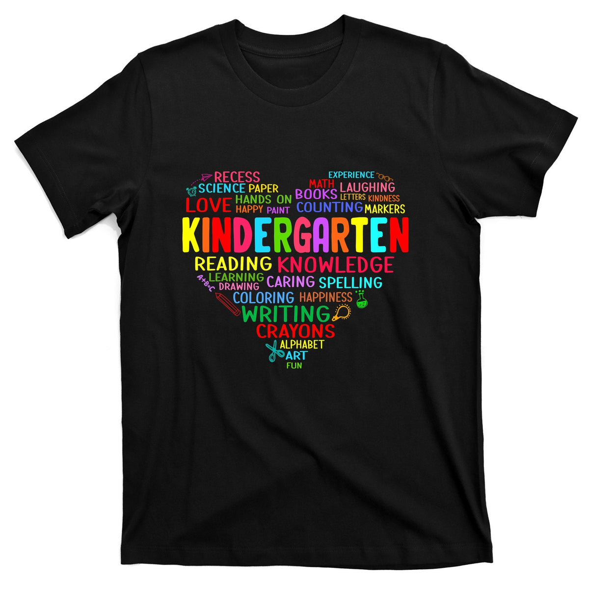Kindergarten Team Heart Back To School Funny Teacher T-Shirt product image 1