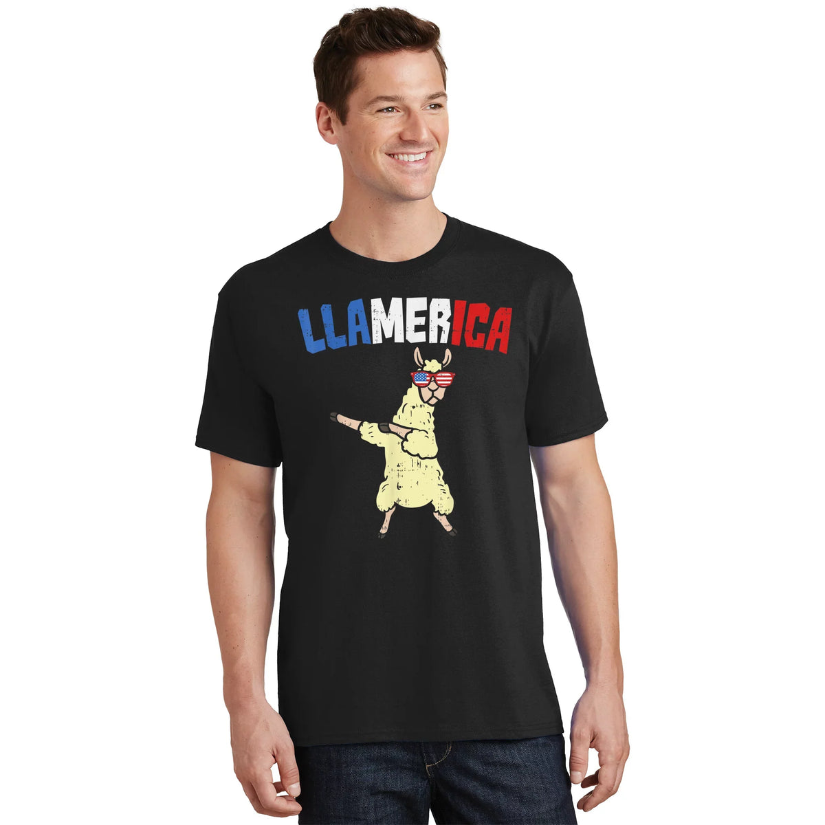 Llamerica Dance Flossing Llama 4th Of July T-Shirt product image 1