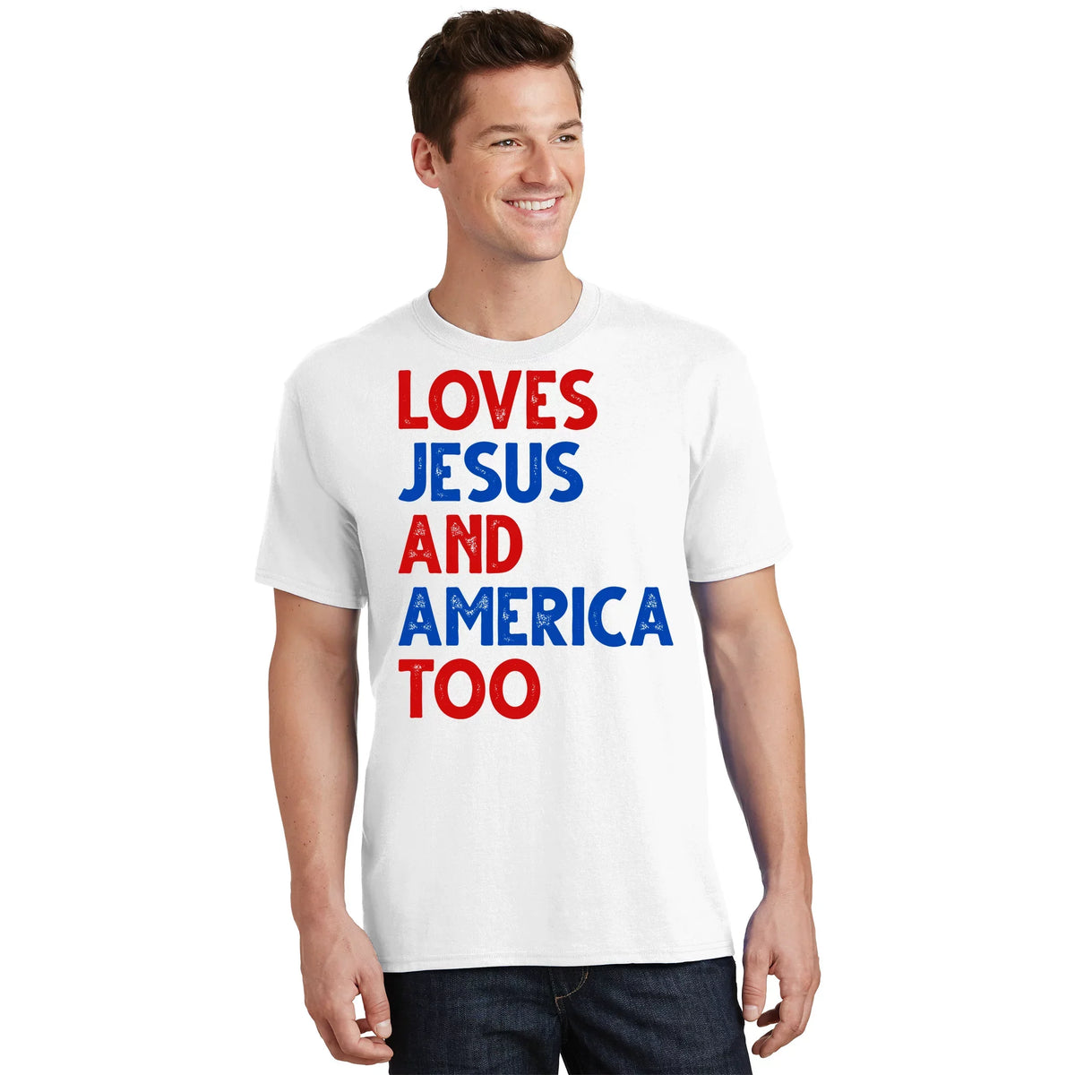 Loves Jesus And America Too Vintage T-Shirt product image 1