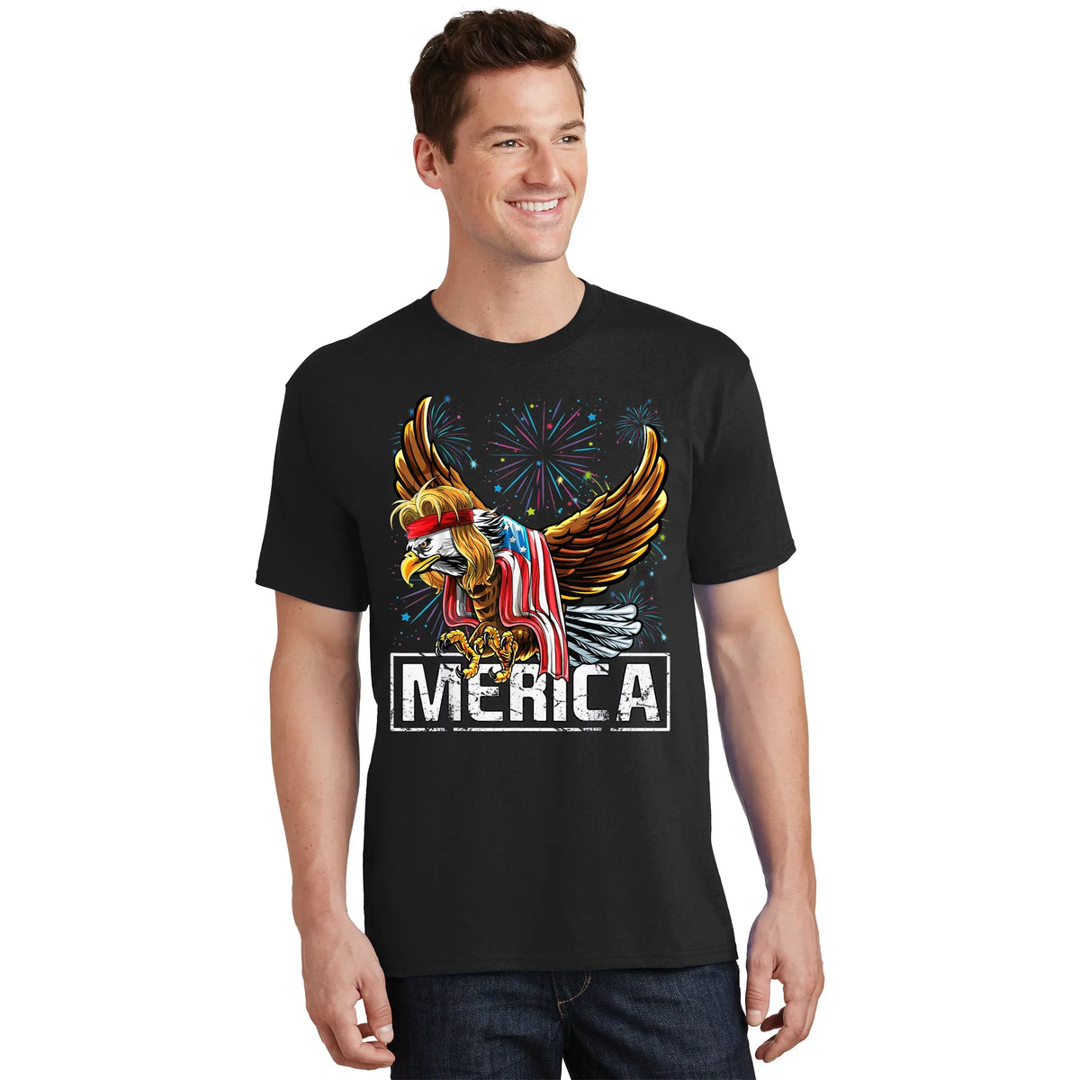 Merica Bald Eagle Mullet 4th of July American Flag product image 1