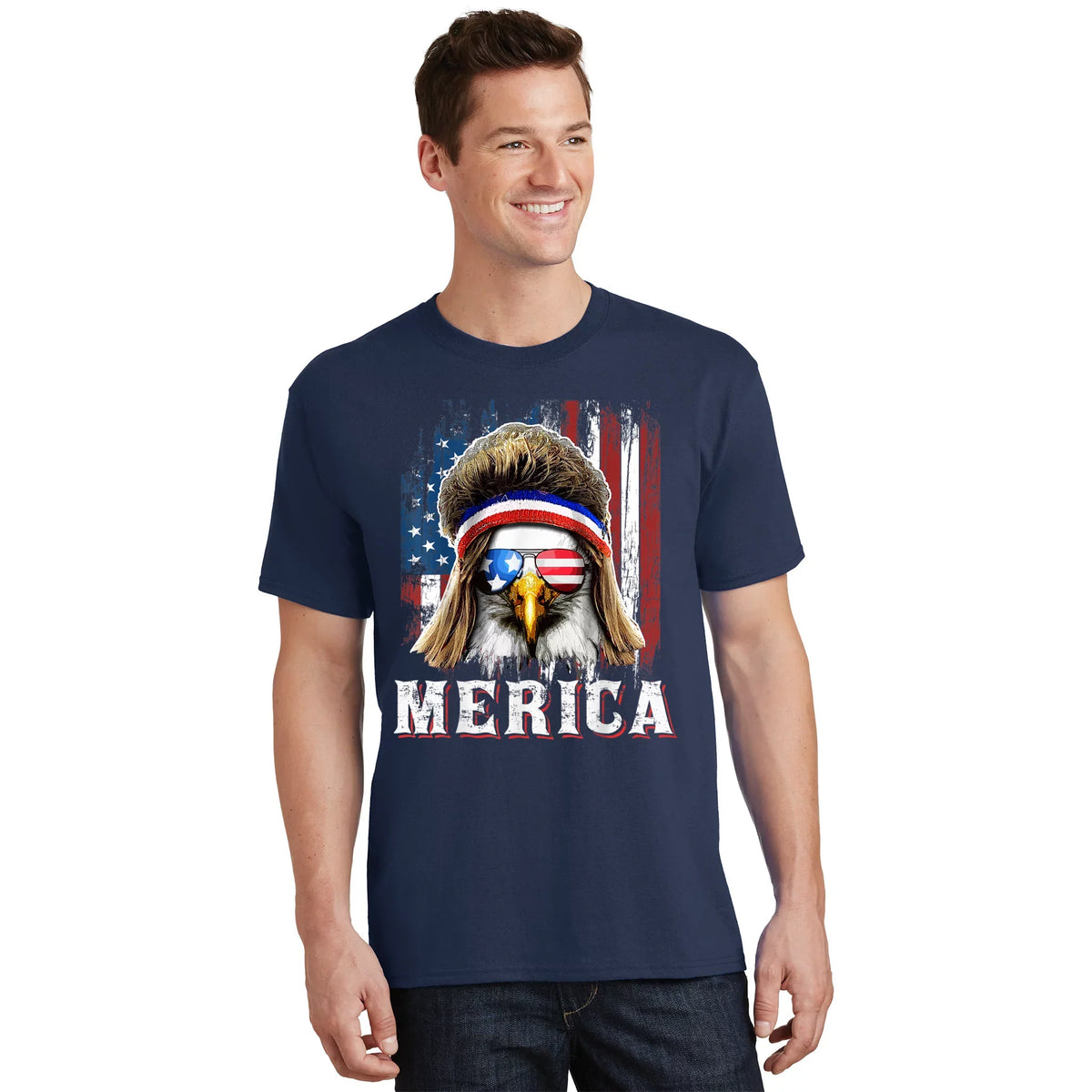 Merica Eagle Mullet 4th Of July American Flag Stars Stripes product image 1
