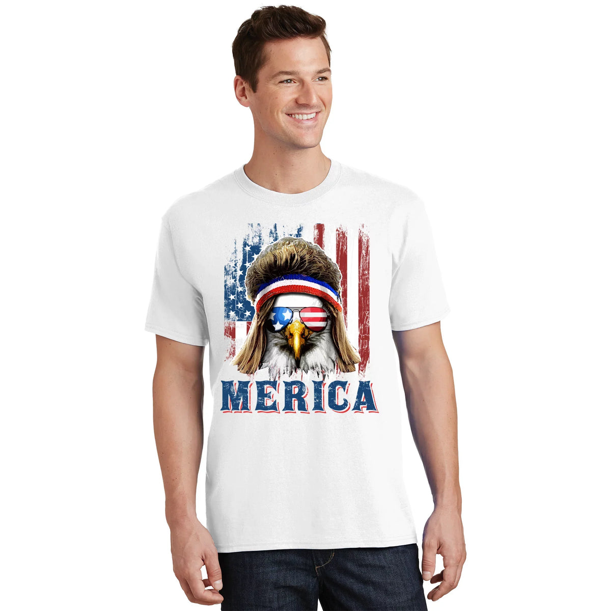 Merica Eagle Mullet Shirt 4th Of July American Flag T-Shirt product image 1
