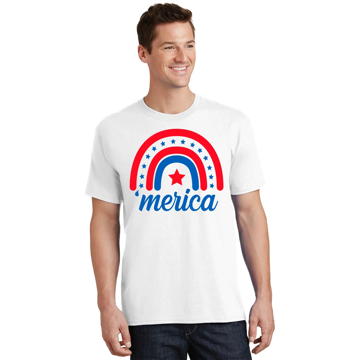Merica Rainbow 4th Of July Celebration T-Shirt product image 1