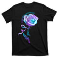Never Give Up Suicide Awareness Ribbon Rose T-Shirt product image 1