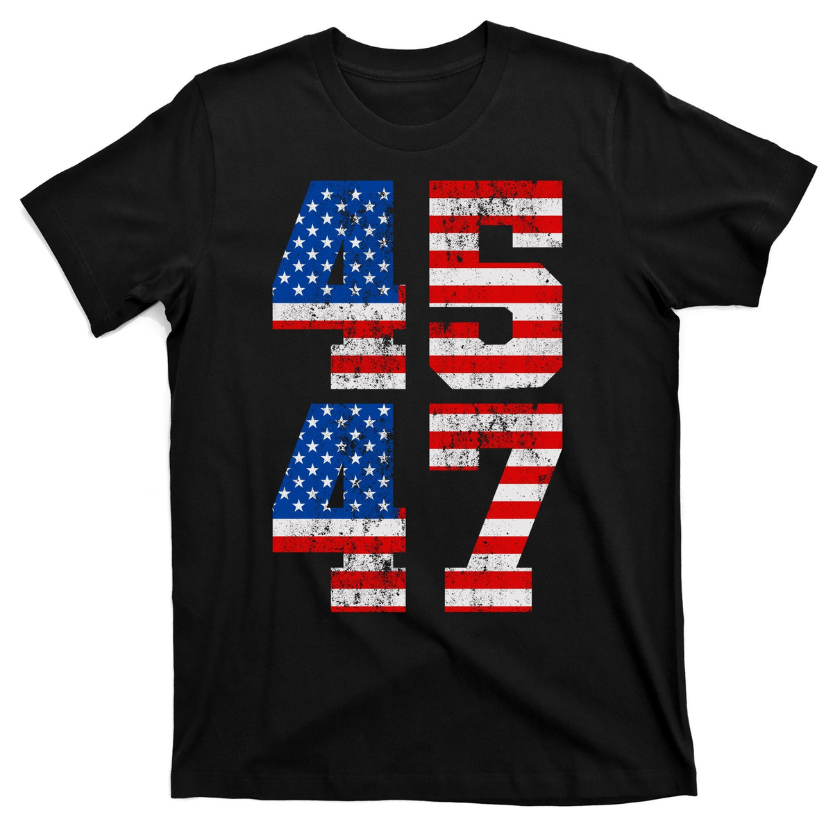 Pro Trump Election 2024 Vintage 45 47 USA Flag T-Shirt product image 1