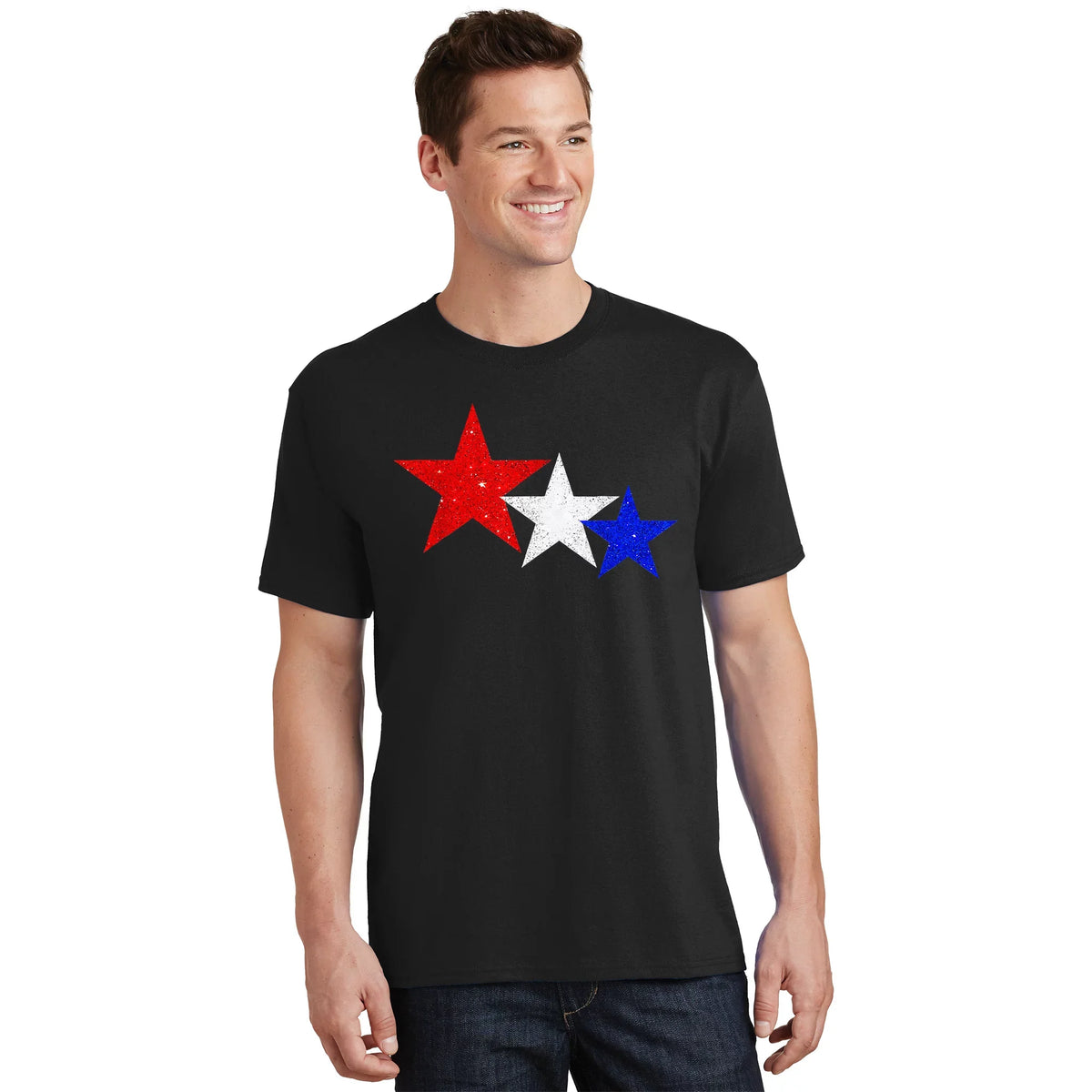 Patriotic Stars Red White Blue American 4th Of July T-Shirt product image 1