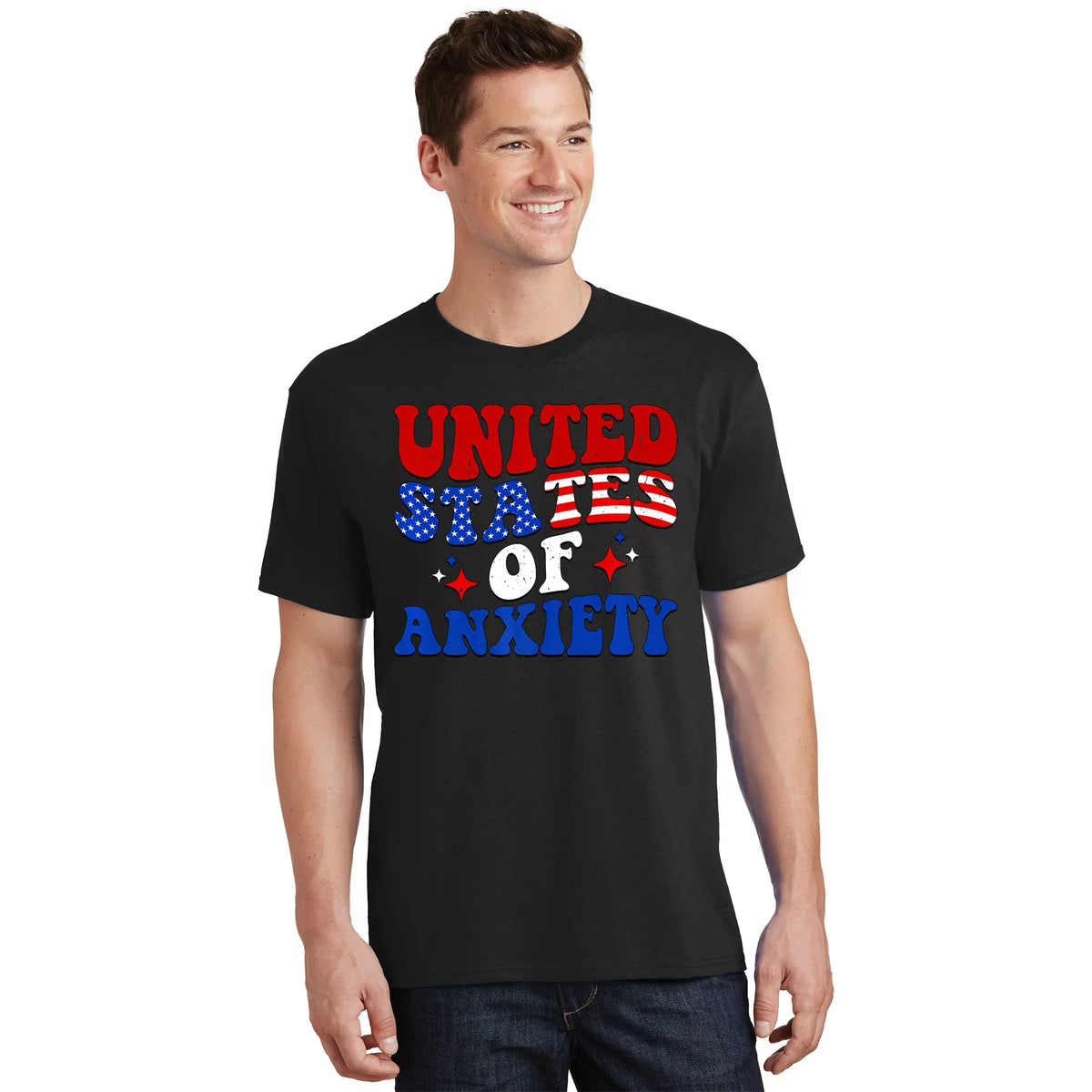 Retro United States Of Anxiety 4th Of July America Funny product image 1
