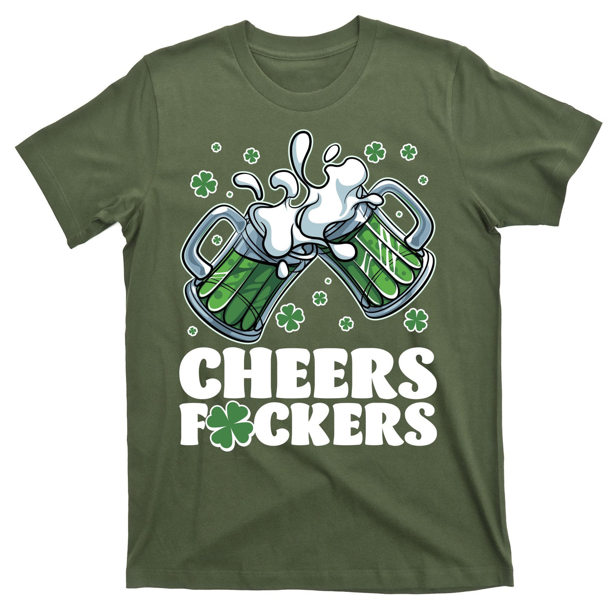St Patricks Day Cheers Fckers Shamrock Clover Green Beer product image 1