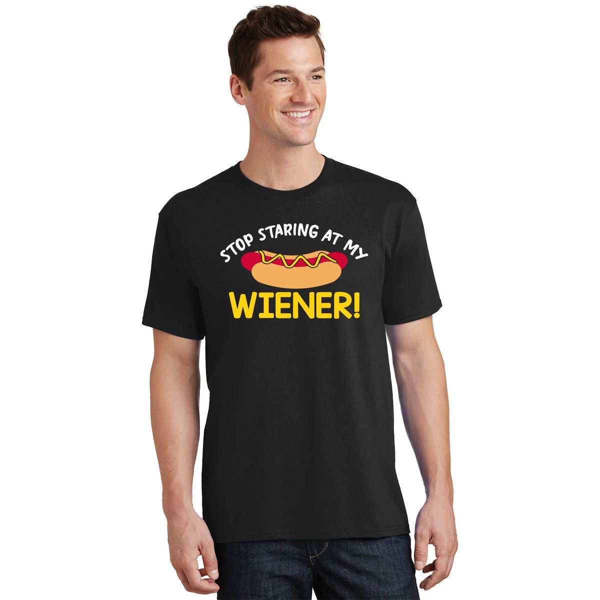 Stop Staring At My Wiener | 4th Of July Shirts T-Shirt product image 1