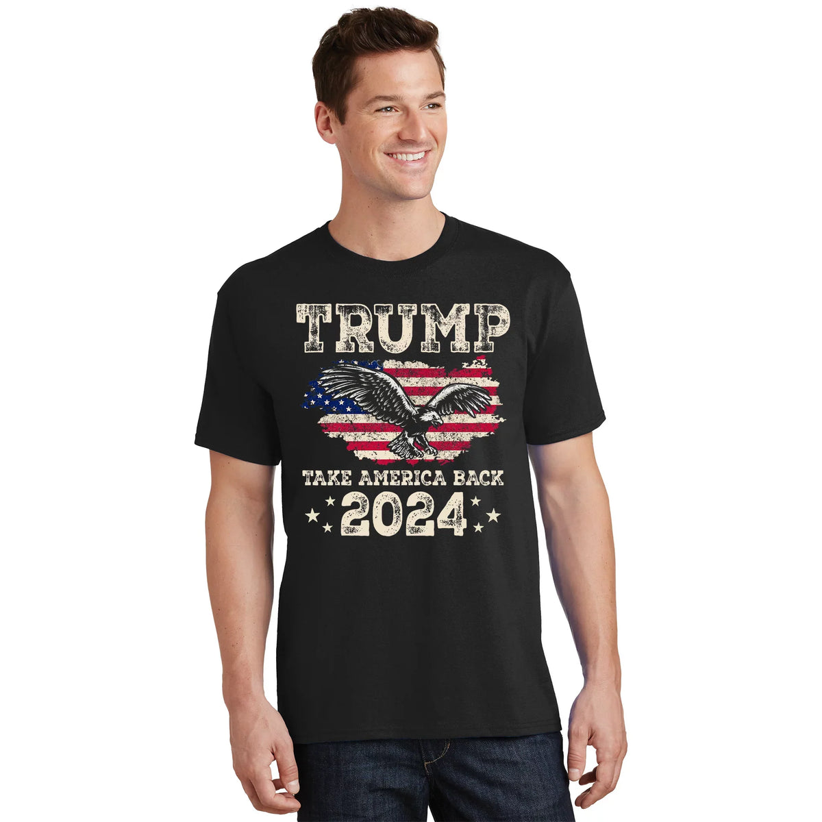 Trump 2024 Take America Back Us Flag 4th Of July T-Shirt product image 1