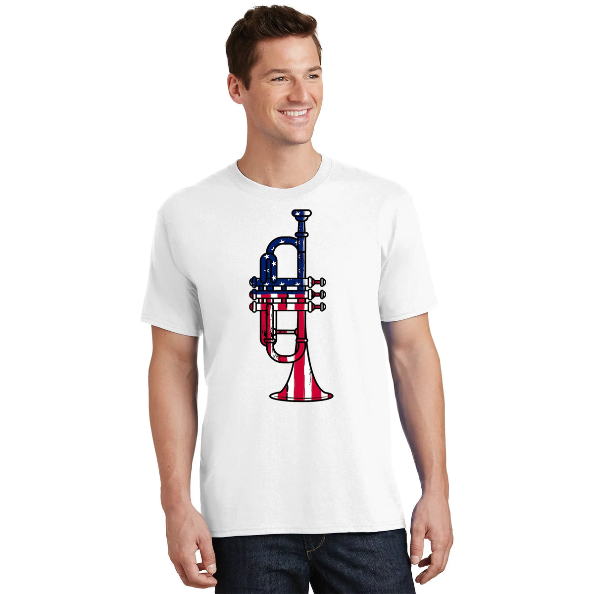 Trumpet Usa Flag Funny Trumpeter Musician 4th Of July product image 1
