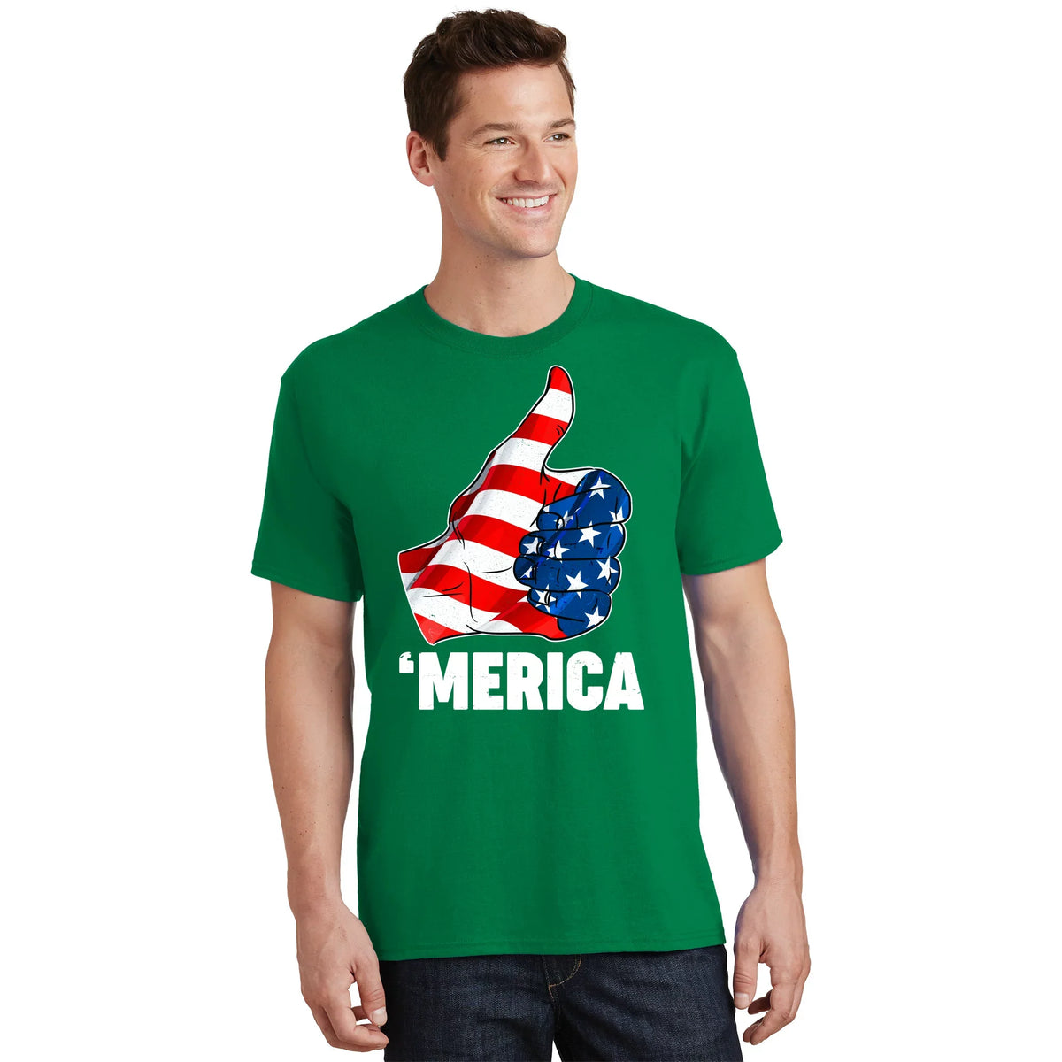Thumbs Up Merica USA American Flag T-Shirt product image 1