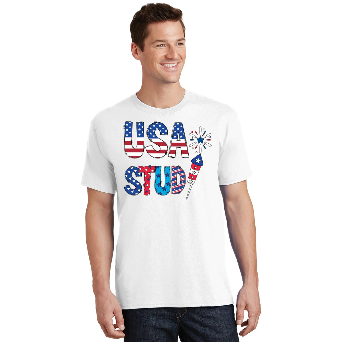 USA Stud 4th Of July Firework Cute T-Shirt product image 1