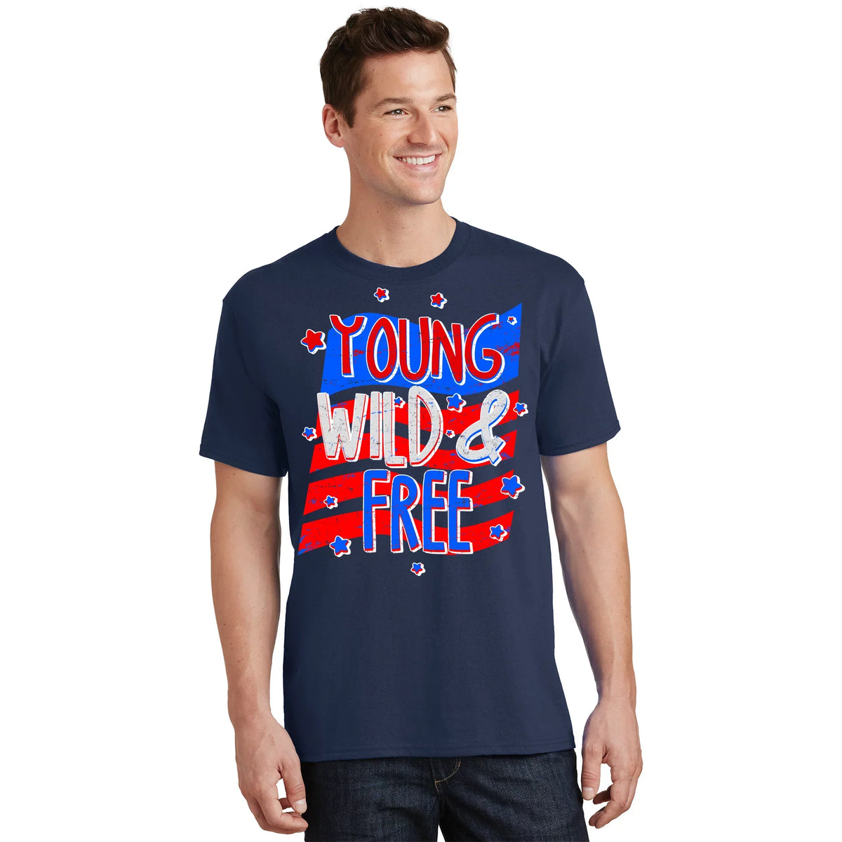 Young Wild & Free Red White & Blue T-Shirt product image 1